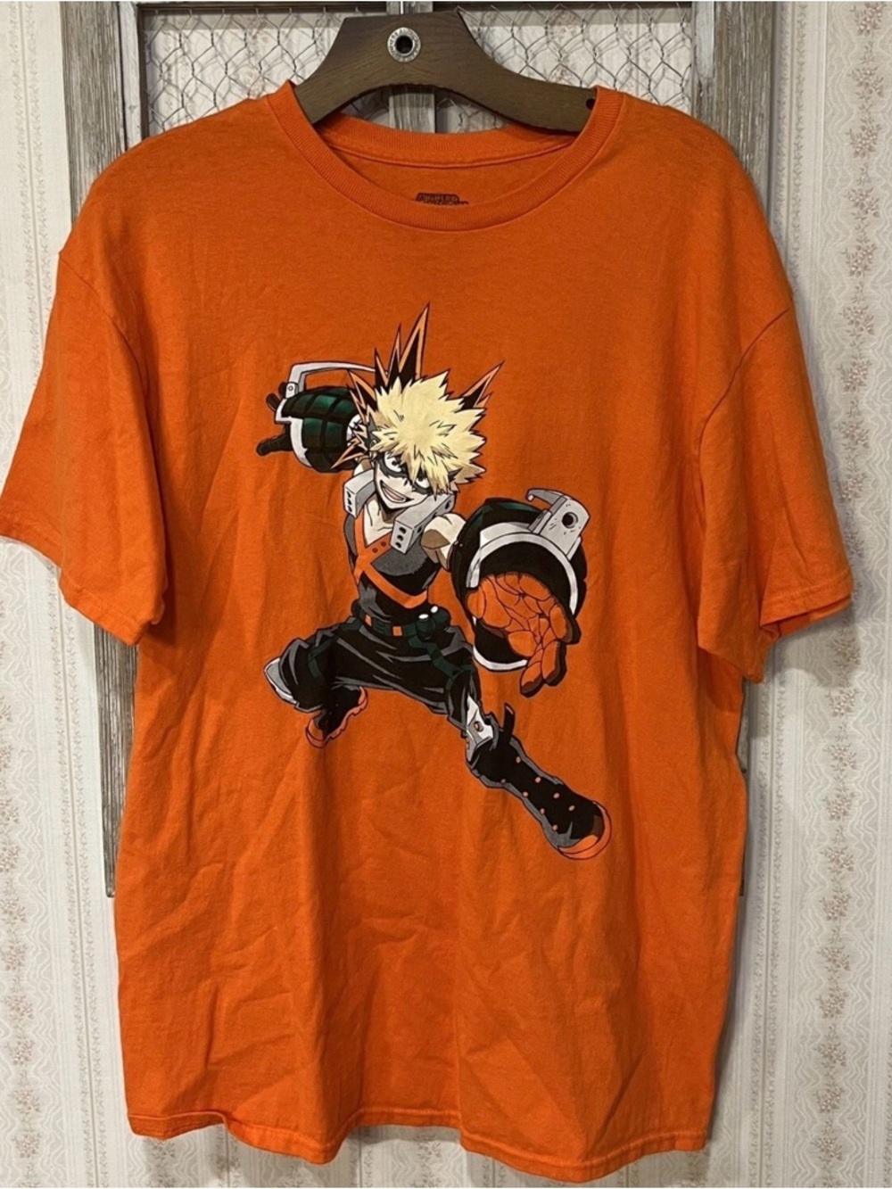 Orange Graphic Anime Short-Sleeve T-Shirt - Men
